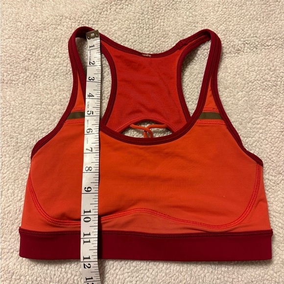 Lululemon Sweaty Or Not Sports Bra Racerback Strappy Cut Out Coral Alarming - Picture 4 of 13